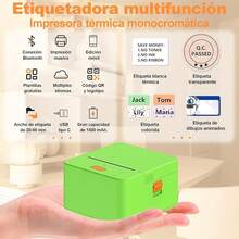 Máquina etiquetadora P1 - Impresora de Etiquetas Adhesivas Bluetooth Inalámbrica con 6 Rollo Etiqueta, 20-55 mm de Ancho de impresión, Impresora de Etiquetas para Teléfono y PC (Verde) - Verde - Ver 5