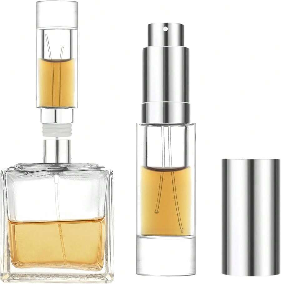 MUB Perfume Travel Refillable Atomizer Bottle 5ml Glass Overmolding Unique Top-Filling Leak-Proof Spray Bottle Atomizer Sprayer Perfume Cologne Travel Size Empty Pocket PortableIns-StyleAesthetic,Portable Fragrance Container ,Travel-Friendly Scent Storage - 1 - Xem 1