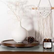 Wood Lazy Susan Organizer Kitchen Turntable For Cabinet Farmhouse Bathroom Decor Round Decorative Tray For Vanity, Counter, Sink, Coffee Table, 10 Inch, Brown - ColorD - 查看 4