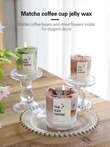 1pc New Jelly Candle, Scented Candle, (Style:/Matcha/Iced Coffee Candle), Room Decor, Suitable For Wedding Decorations, Christmas Gifts, Candles, Back To School Dorm Decor Gift For Valentine's Day, Birthday, Gifts For Family, Friends, Christmas Gifts For Women, New Year Living Room, Party, Funny Gifts For Boyfriend & Ladies/Her, Personalised Men Gift Ideas, Gaming Stuff, Candle Set Gift - Multicolor - View 2