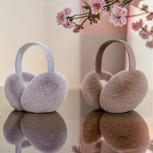 2pc Men's & Women's Warm Plush Ear Muffs - Ideal Christmas Gift, Outdoor Warm Ear Muffs, Cycling Ear Muffs, Plush Ear Covers, Anti-Freeze Ear Caps, Winter Ear Protection Essential, Foldable Ear Muffs, Cold Weather Gear, Boho Style, Soft - trắng - Xem 10