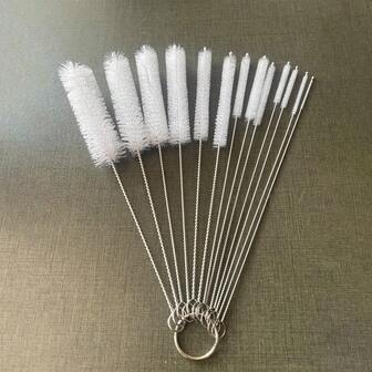 13/10/5/1 件套多功能清洁刷套装 - 长吸管刷、小瓶刷、吸管刷、管道清洁刷，用于清洁水壶和难以触及的角落和缝隙