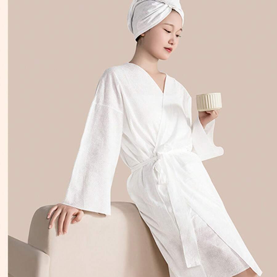 1件/2件/4件装加厚加长一次性浴袍，旅行便携浴巾，酒店浴袍，男女通用，适合旅行和商务出行，秋冬季