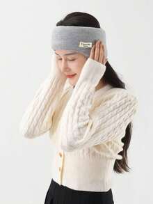 1件秋冬季男女户外运动骑行保暖护耳罩，兼具护耳和护额功能，针织绒面耳罩，睡眠护目镜，聚酯纤维材质，多种颜色可选，内衬棉质保暖配件