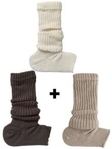 1/2/3 perechi de șosete pentru femei, șosete japoneze stivuite, șosete de toamnă și de iarnă, șosete lungi tricotate gri, acoperitoare pentru picioare cu mătase neagră, pentru a arăta subțire, șosete lungi JK de primăvară și de toamnă, pentru căldură de iarnă - Manșe pentru picioare și picioare - Vizualizare 16