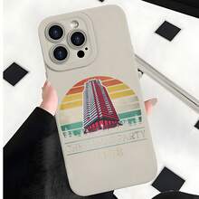 2026 nueva funda de teléfono mate, funda de teléfono para fiesta de Navidad diseño de edificio vintage de 1988 para iPhone 17 y modelos de  protector de teléfono funda de pareja regalo para novio novia presente de vacaciones - Negro - Ver 3