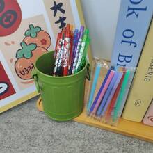 Multi-Size Liquid Ballpoint Pens, Quick-Drying, Gel Ink Pens, 0.5mm Black & Blue Ink, School & Office Stationery Ballpoint Pens, Essential For Back To School Season - 36-piece Set (6 Pens + 30 Pen Refills) - View 5