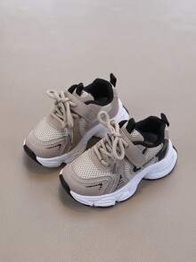 1 Pair Breathable Fashion Versatile Kids Outdoor Casual Sports Shoes, Unisex Colorblock Soft Sole