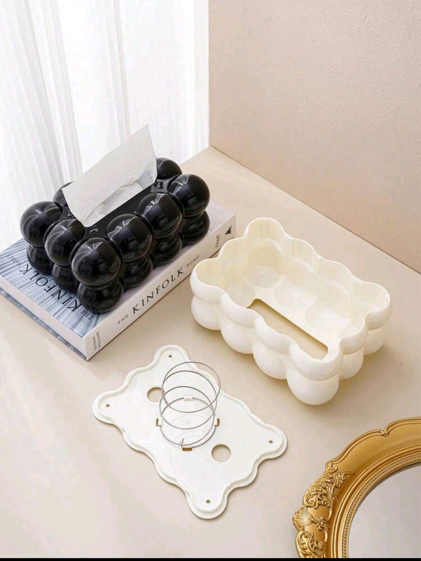 1 علبة مناديل بلاستيكية، علبة مناديل ذات موحد اللو...