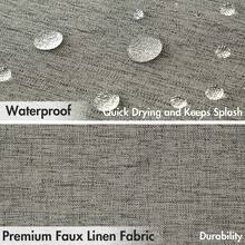 1pc Thick Waterproof Shower Curtain, Gray Faux Linen Shower Curtain With Metal Hooks - Thick, Quick Dry Fabric For Bathroom Privacy And Decor - Grey - View 2