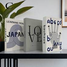 3件套豪华仿古书，逼真装饰书，适用于家居、办公室、卧室、酒店、咖啡厅、桌面装饰、摄影道具 - 彩色 - 查看 11