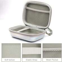 Frankmate - Funda de transporte pequeña rígida para Fujifilm  Mini Link para impresora de teléfono inteligente, funda protectora de EVA, bolsa de almacenamiento para cable de viaje (plateado - Plata deslumbrante - Ver 7