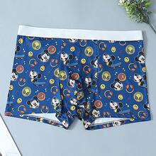 Disney 1件卡通印花男士内裤 - 柔软舒适，字母图案松紧腰带，休闲男士内裤 - 彩色 - 查看 9