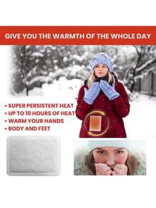 40片一次性暖手贴/暖脚贴/暖趾贴，速效加热垫，自粘式通用暖身贴，持久保暖，有效加热10小时，空气激活，无异味，天然成分，春夏必备，伴娘礼物，房间、海滩、旅行适用 - 彩色 - 查看 6