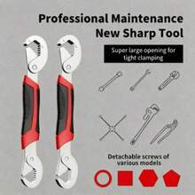 1件装舒适通用哑光表面扳手，多功能可调扳手，大开口，快速安装，车间工具，高硬度，适合作为节日、生日礼物 - 彩色 - 查看 9