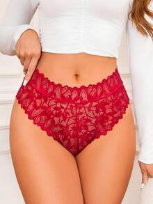 12-Piece Set Of Solid Color Lace Floral Cutout Sexy And Comfortable Women's Briefs, Perfect For Valentine's Day, And Also Suitable For Everyday Autumn, Winter, Spring, And Summer Wear. - 彩色 - 查看 5