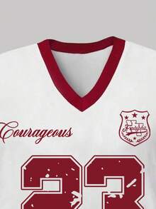 Tween Girls' Numeric Print Short Sleeve T-Shirt And Pants Casual Outfit - White - View 3