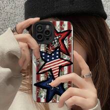 Una funda para teléfono con la bandera estadounidense, patrón de estrellas y rayas, una funda de protección personalizada elegante y clásica, una carcasa de TPU suave, textura mate para mejorar el agarre, un diseño artístico único del conjunto de fundas de protección para smartphone, diseño a prueba de golpes y caídas, resistente a las manchas y duradera, adecuada para  17/17 Pro/17 Pro Max/17 Air/ 16/16 Pro/16 Pro Max/16 Plus/ 15/15 Pro Max/15 Pro/15 Plus/ 14/14 Pro/14 Plus/14 Pro Max/ 13/13 Pro/13 Pro Max/12/12 Pro/12 Pro Max/11/11 Pro/11 Pro Max/XR/X/XS/XS Max. Es el regalo de cumpleaños perfecto para novias, novios, esposos, esposas, amigos o para uno mismo, innovador y a la moda, adecuado tanto para hombres - Negro 2657 - Ver 2