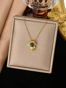 1件心形流苏吊坠项链，时尚独特设计，适合女性日常佩戴，也适合派对、聚会、音乐节等场合（OPP袋包装） - 金黃色 - 查看 6