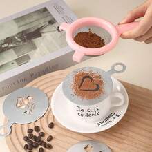 Moldes de Arte em Café Latte de Aço Inoxidável, Moldes de Impressão, Moldes Decorativos Sofisticados para Impressão de Espuma de Leite, Polvilho - Multicolorido - Visão 5