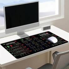 1个黑色股市图表图案鼠标垫，防滑橡胶底座，缝边设计，办公桌配件，送给男朋友/女朋友的礼物 - 彩色 - 查看 3