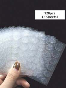 4800pcs(200sheets)/2400pcs(100sheets)/1200pcs(50sheets) Double-Sided Nail Glue Suitable For Nail Stickers, Jelly Double-Sided Adhesive Stickers, DIY Nail Art Stickers Nails - Army Green - View 11