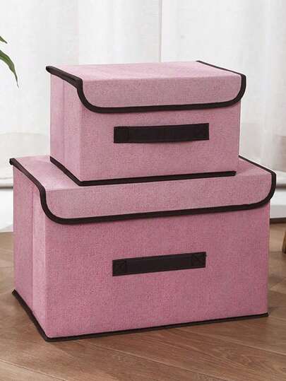 2件/1件装可折叠文胸、内衣、袜子收纳盒，带盖布艺整理盒，适用于卧室衣柜，防尘