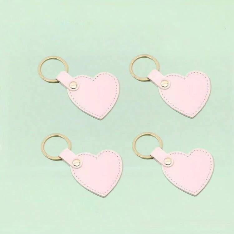 4件/12件DIY手工饰品：心形创意皮革钥匙扣、皮革心形吊坠钥匙圈、时尚钥匙扣、包包配饰、别致背包挂饰、汽车钥匙扣、生日礼物、派对礼物、情人节礼物、装饰礼物 - 彩色 - 查看 20