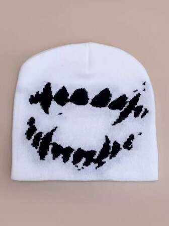 1pc Men's Black Knitted Beanie Hat, Suitable For Everyday Wear