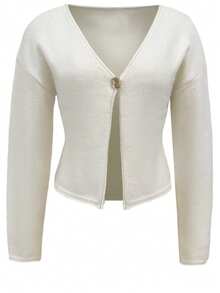 独特优雅时尚风格长袖针织开衫，适合春秋季休闲户外旅行