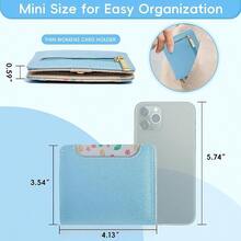 Small Wallet Women RFID Blocking Bifold Leather Wallets Women Credit Card Holder With ID Window Zipper Coin Pocket Pink - Blue - View 2