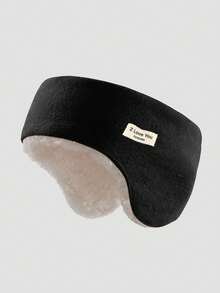 1件秋冬季男女户外运动骑行保暖护耳罩，兼具护耳和护额功能，针织绒面耳罩，睡眠护目镜，聚酯纤维材质，多种颜色可选，内衬棉质保暖配件