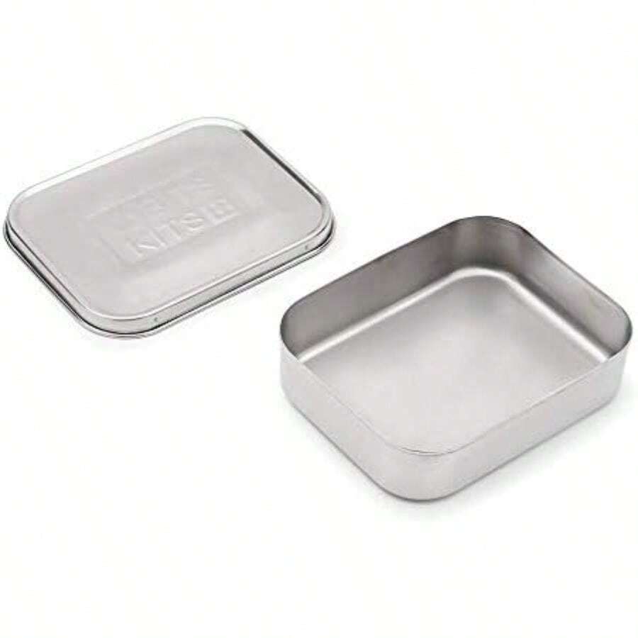 20800 Stainless Steel No Partitions Kids' Bento Box Lunch Snack Container, Metallic(Caja Bento, 1 compartimento) - Multicolor - Ver 1