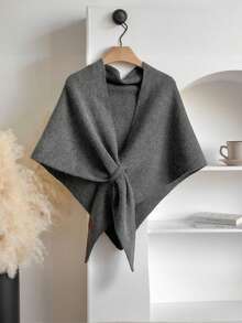 1pc Wraps For Women – Oversized 185*76cm Knitted Poncho Cape, Soft Pashmina Shawl For Women, Solid Color Shawl, Shawls And Wrap For Evening Dresses,Women Elegant Shawl Wraps Soft Open Front Poncho Sweater For Spring Fall Winter,Triangle Buckle Shawl Scarf,Fashionable Warm Costumes Accessories,73*30in - Multicolor - View 8