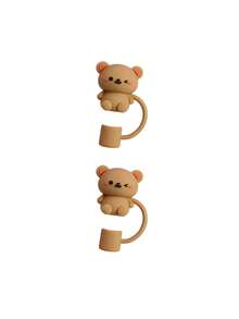 6Pcs Cue Straw Cover Cap For Cup 40 30oz Tumbler, 10mm Reusable Cute Drinking Straw Topper Accessories, Portable Protector Plugs Decorations Gifts For Party Cartoon Flower Straw Dust Cover, Compatible With Stanley Cup Accessories Also Applicable To Other Straw Styles - 彩色 - 查看 11