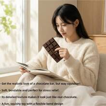 1 件减压挤压玩具，逼真的巧克力软糖玩具，办公室减压工具，可拉伸和挤压，创意小礼物，装饰饰品，有趣的减压玩具，慢回弹，水果香味，圣诞礼物 - 彩色 - 查看 7