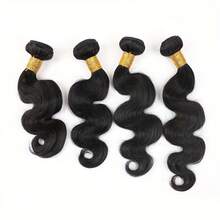 Body Wave 巴西真人发束，适合女士 - 100% 未加工的原生发编织接发，耐用且柔韧的双纬，舒适的真发束 - 适合所有人，1/3/4 束 - Natural Black - 查看 63