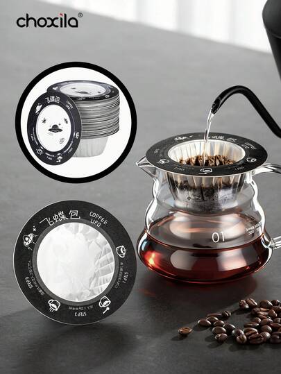 1/10/50pcs Flying Saucer Filter Paper Hanging Ear Filter Paper Hand-Made Coffee Filter Paper Coffee Powder Filter Paper Disposable Coffee Hanging Ear Bag