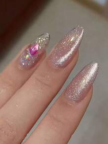 1盒全新原装美甲材料 - 日本混合闪粉、闪亮珠宝碎石、贝壳，精致时尚，DIY美甲装饰，脚趾装饰美甲用品 - 彩色 - 查看 2