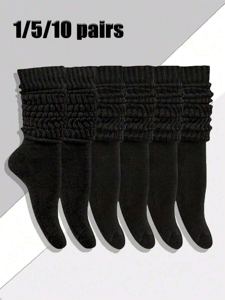 1/3/5 Paar Damen Schwarze Mode Bubble Plüsch Socken, Komfortabel, Atmungsaktiv, Klassisch, Europäischer Stil, Lässig Socken, Knöchelhoch, Passend zu verschiedenen Modemarken, Leinenschuhen, Sneakers - Schwarz - Übersicht 1