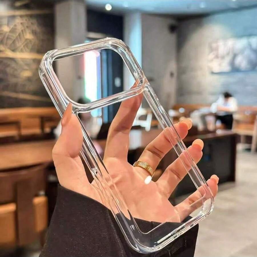 Clear Acrylic Shockproof Case Compatible With IPhone17promax/17pro/17/17 Air/16/16promax/16pro/16plus/16e/15/14/13 Pro Max/7g/8g/Se/Se2/Se3/7plus/8plus/14promax/14pro/14plus/13pro/12promax/12/12pro/11/11pro/11promax/X/Xs/Xr/Xsmax Transparent Bumper Armor Hard Back Cover