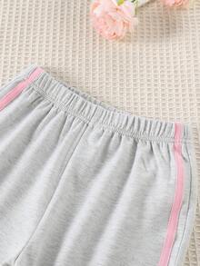 2件套 时尚蝴蝶结装饰圆领插肩袖长袖卫衣和宽松阔腿裤，适合少女秋季穿着 - 灰色 - 查看 7