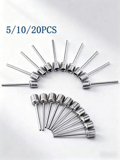 5/10/20 Stücke Sportball Pumpen Nadeln, Edelstahl Pumpen Adapter kompatibel mit Fußball, Basketball, Fußball, Aufpumper - tragbare Luftpumpen Nadeln für Bälle, Luftballons, amerikanischer Stil Aufblasnadel