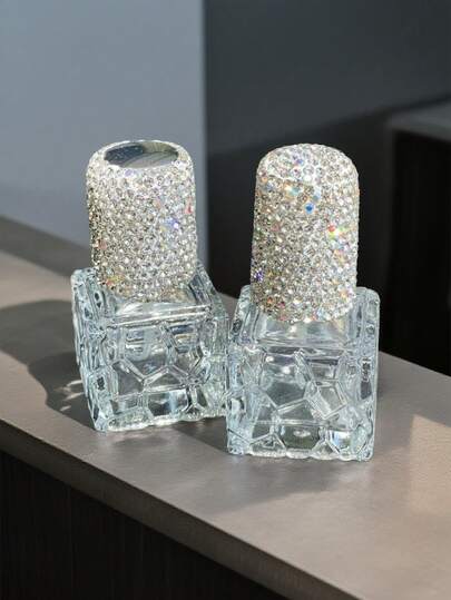 1pc 10ml Refillable Perfume Spray Bottle With Sparkling Rhinestone Decor, High-End Cologne/Toner Travel Size Atomizer, Elegant Gift