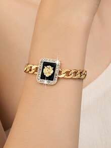 1 朋克风格夸张动物设计男士项链适合日常通勤多种场合 - 金色 - 查看 14