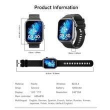 SIMSONLAB 2025 Smart Watch With 1.83" Touchscreen, Wireless Calling, Unisex, Connects To Smartphone, Waterproof Tracker - Multicolor - View 8