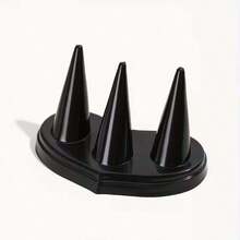 1个心形塑料戒指展示架，3D锥形首饰收纳架，适用于戒指、耳环、项链 - 彩色 - 查看 6