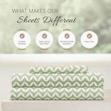 Linen Market - Juego de sábanas de 4 Piezas, Estampado, tamaño ,  Sage(Individual Salvia  inflada) - Multicolor - Ver 4