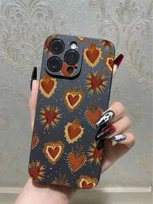1pc Creative Heart-Shaped Soft Protective Case Compatible With IPhone - Multicolor - View 2
