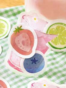 80pcs Assorted Fireworks Life Illustration Sticky Notes, Energetic Kitchen Series, Suitable For Gifts, Office, Home, Marking, Labels, Classrooms, Entertainment Toys, Student Journals, Creative Vintage Decor Stickers